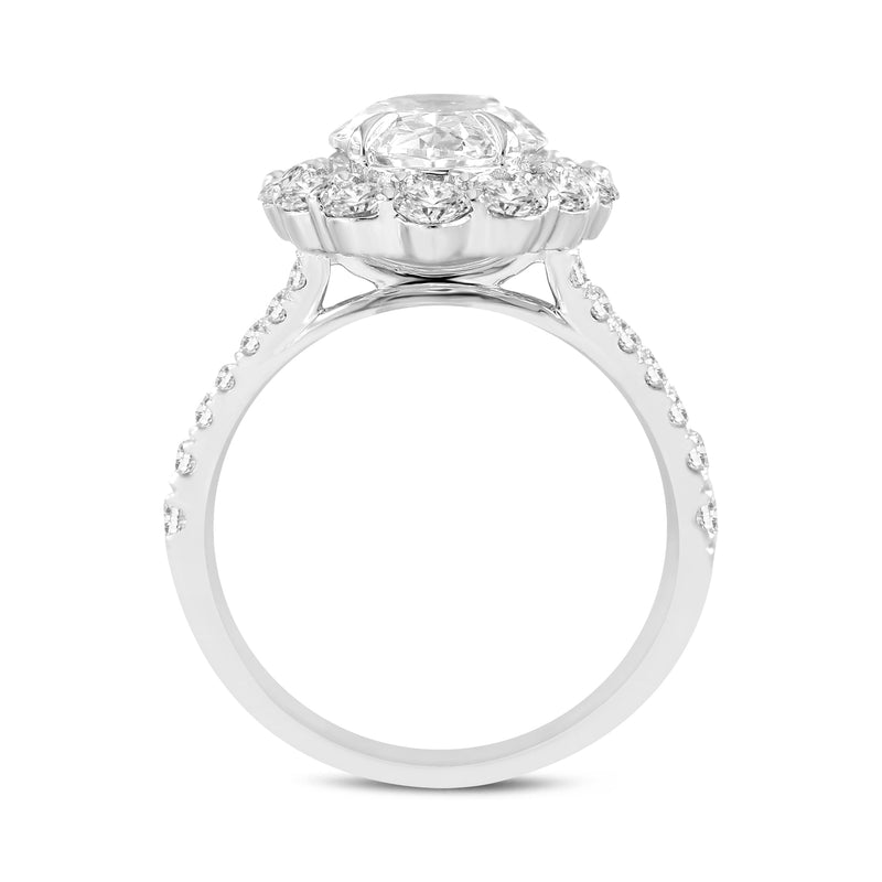 Sabina 14K White Gold Oval Lab Grown Diamond Halo Engagement Ring - 4.72 Ct