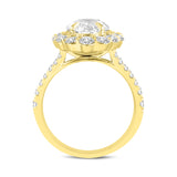 Sabina 14K Yellow Gold Oval Lab Grown Diamond Halo Engagement Ring - 4.7 Ct
