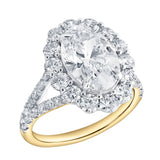 Sabina 14K Yellow Gold Oval Lab Grown Diamond Halo Engagement Ring - 4.7 Ct