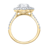 Sabina 14K Yellow Gold Oval Lab Grown Diamond Halo Engagement Ring - 4.7 Ct