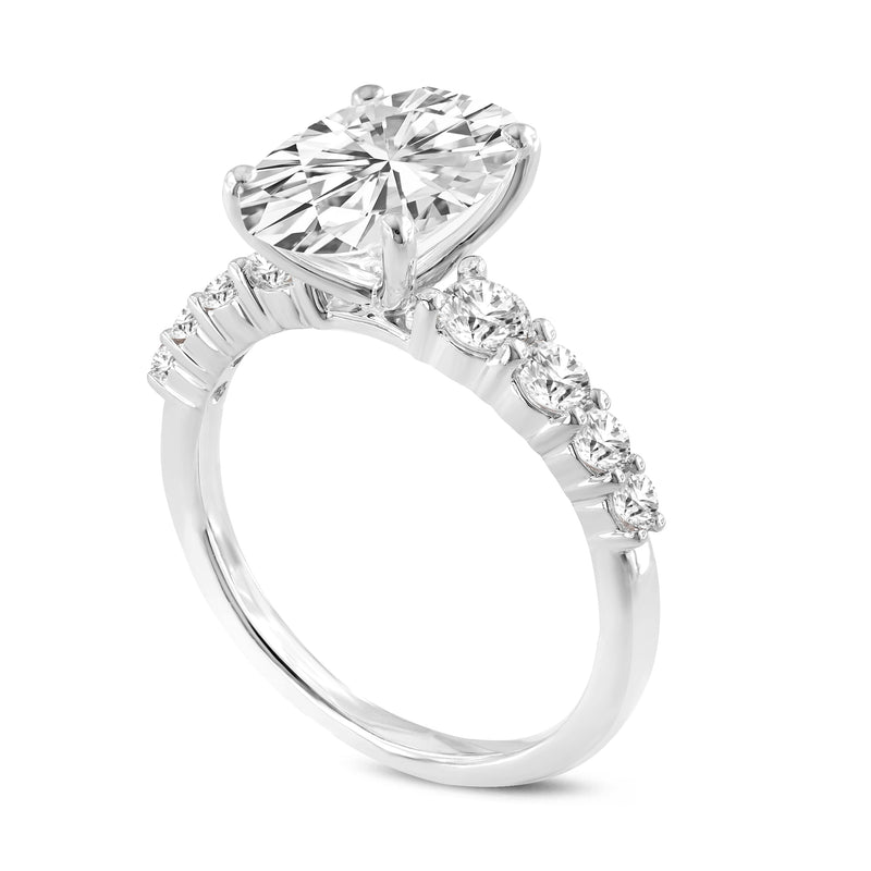 Julia 14K White Gold Oval Lab Grown Diamond Engagement Ring - 3.76 Ct