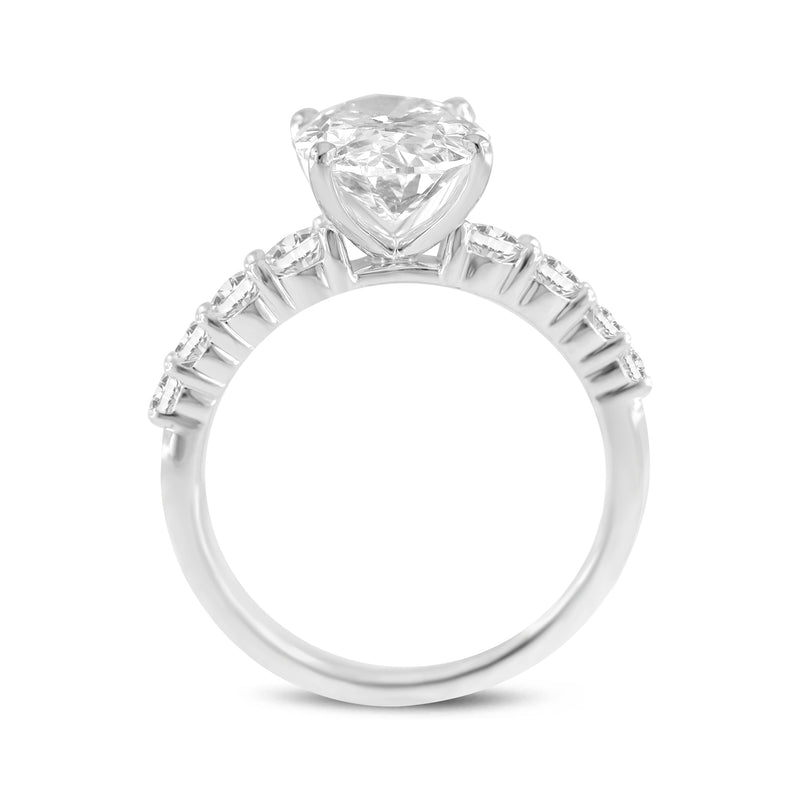 Julia 14K White Gold Oval Lab Grown Diamond Engagement Ring - 3.76 Ct