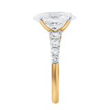 Julia 14K Yellow Gold Oval Lab Grown Diamond Engagement Ring - 3.7 Ct