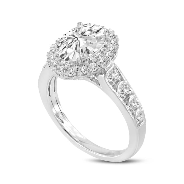 Lucia 14K White Gold Oval Lab Grown Diamond Halo Engagement Ring - 2.32 Ct