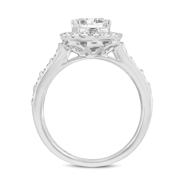 Lucia 14K White Gold Oval Lab Grown Diamond Halo Engagement Ring - 2.32 Ct