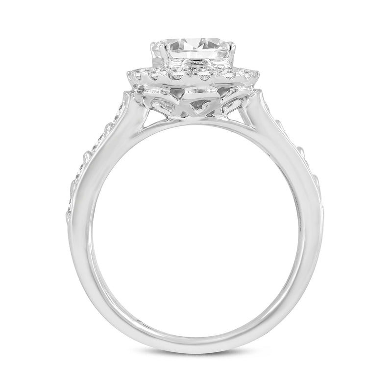 Lucia 14K White Gold Oval Lab Grown Diamond Halo Engagement Ring - 2.32 Ct