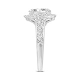Lucia 14K White Gold Oval Lab Grown Diamond Halo Engagement Ring - 2.3 Ct