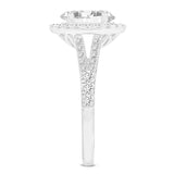 Claudia 14K White Gold Oval Lab Grown Diamond Halo Engagement Ring - 2 Ct