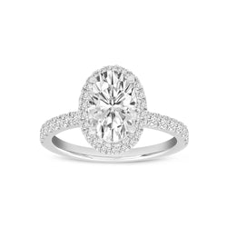 Claudia 14K White Gold Oval Lab Grown Diamond Halo Engagement Ring - 1.99 Ct