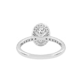 Laurentia 14K White Gold Oval Lab Grown Diamond Halo Engagement Ring - 1.95 Ct