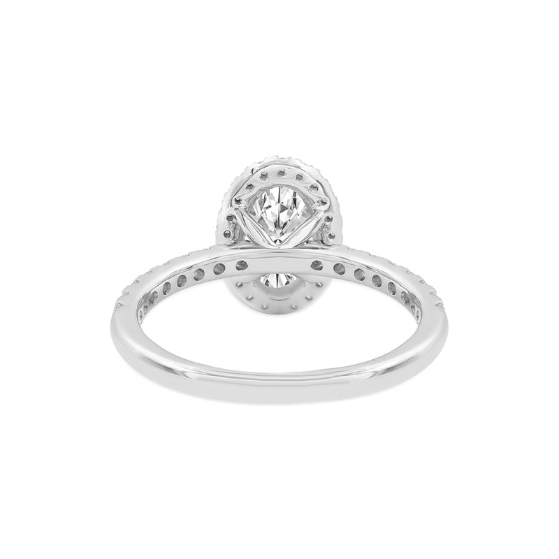 Claudia 14K White Gold Oval Lab Grown Diamond Halo Engagement Ring - 1.99 Ct