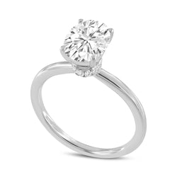 Camilla 14K White Gold Oval Lab Grown Diamond Hidden Halo Engagement Ring - 1.79 Ct