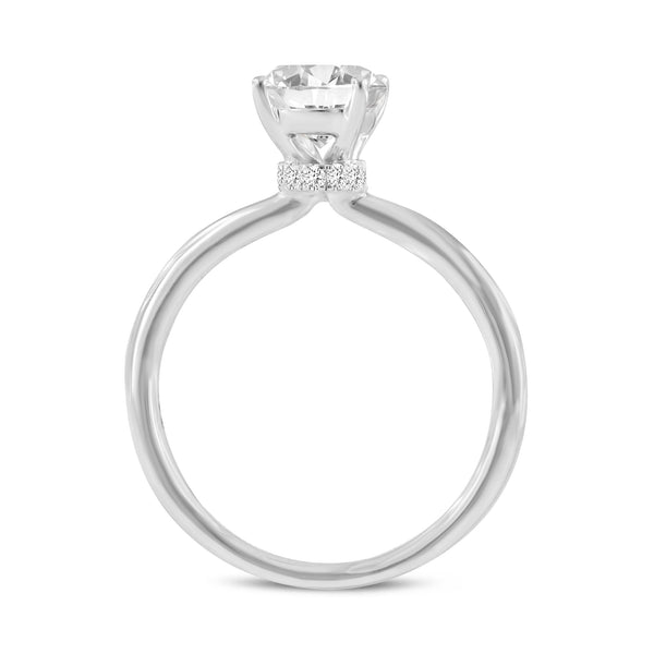 Camilla 14K White Gold Oval Lab Grown Diamond Hidden Halo Engagement Ring - 1.79 Ct