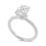Cecilia 14K White Gold Oval Lab Grown Diamond Hidden Halo Engagement Ring - 1.8 Ct