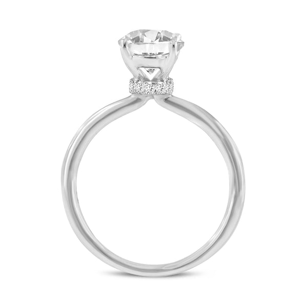 Cecilia 14K White Gold Oval Lab Grown Diamond Hidden Halo Engagement Ring - 1.81 Ct