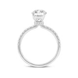 Adriana 14K White Gold Oval Lab Grown Diamond Hidden Halo Engagement Ring - 2.35 Ct