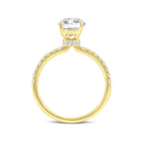 Adriana 14K Yellow Gold Oval Lab Grown Diamond Hidden Halo Engagement Ring - 2.35 Ct