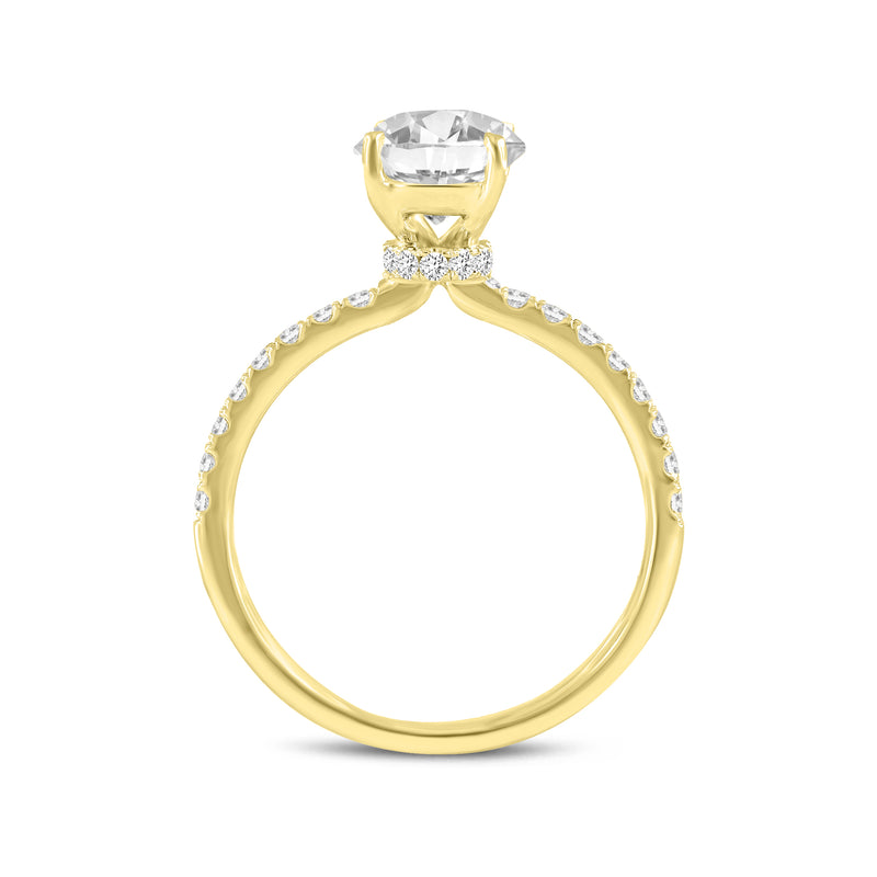 Adriana 14K Yellow Gold Oval Lab Grown Diamond Hidden Halo Engagement Ring - 2.34 Ct