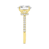 Adriana 14K Yellow Gold Oval Lab Grown Diamond Hidden Halo Engagement Ring - 2.35 Ct