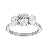 Delila 14K White Gold Oval Cut Lab Grown Diamond Trinity Ring - 2 ct