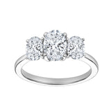 Delila 14K White Gold Oval Cut Lab Grown Diamond Trinity Ring - 2 ct