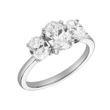 Delila 14K White Gold Oval Cut Lab Grown Diamond Trinity Ring - 2 ct