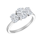 Delila 14K White Gold Oval Cut Lab Grown Diamond Trinity Ring - 2 ct