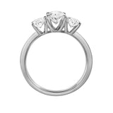 Delila 14K White Gold Oval Cut Lab Grown Diamond Trinity Ring - 2 ct