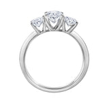 Delila 14K White Gold Oval Cut Lab Grown Diamond Trinity Ring - 2 ct