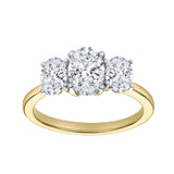 Delila 14K Yellow Gold Oval Cut Lab Grown Diamond Trinity Ring - 2 ct