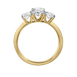 Delila 14K Yellow Gold Oval Cut Lab Grown Diamond Trinity Ring - 2 ct