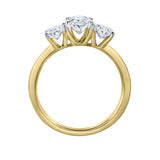 Delila 14K Yellow Gold Oval Cut Lab Grown Diamond Trinity Ring - 2 ct