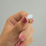 Celestia 14K Yellow Gold Oval Cathedral Lab Grown Diamond Engagement Ring - 5.15cts