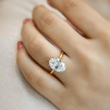 Celestia 14K Yellow Gold Oval Cathedral Lab Grown Diamond Engagement Ring - 5.15cts