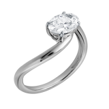 Lilian 1.5 Ct Oval Lab Grown Diamond Engagement Ring in 14K White Gold