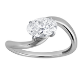 Lilian 1.5 Ct Oval Lab Grown Diamond Engagement Ring in 14K White Gold