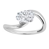 Lilian 1 Ct Oval Lab Grown Diamond Engagement Ring in 14K White Gold