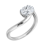 Lilian 1 Ct Oval Lab Grown Diamond Engagement Ring in 14K White Gold