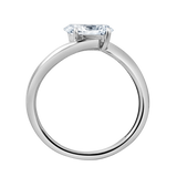 Lilian 1 Ct Oval Lab Grown Diamond Engagement Ring in 14K White Gold