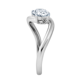 Lilian 1 Ct Oval Lab Grown Diamond Engagement Ring in 14K White Gold