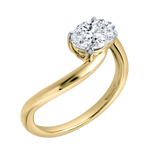 Lilian 1.5 Ct Oval Lab Grown Diamond Engagement Ring in 14K Yellow Gold