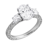 Caldria 2.65 Ct Oval Lab Grown Diamond Engagement Ring in 14K White Gold
