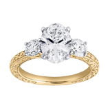 Caldria 2.65 Ct Oval Lab Grown Diamond Engagement Ring in 14K Yellow Gold