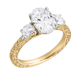 Caldria 2.65 Ct Oval Lab Grown Diamond Engagement Ring in 14K Yellow Gold