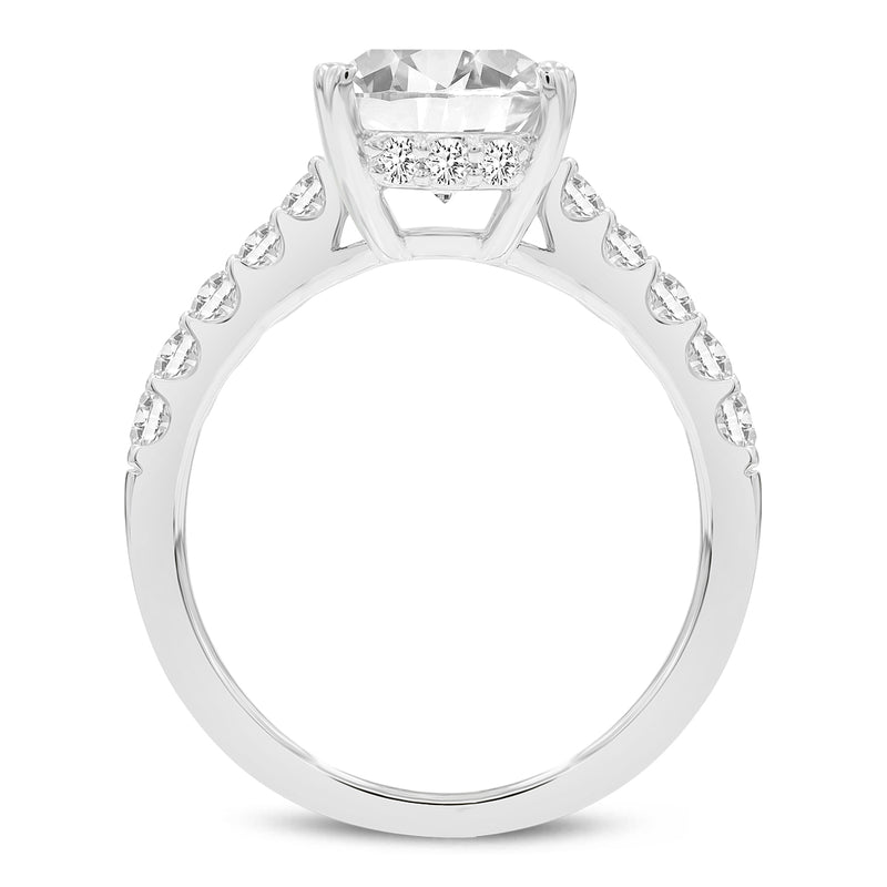 Isidora 14K White Gold Oval Lab Grown Diamond Hidden Halo Engagement Ring - 3.51 Ct