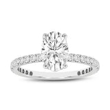 Isidora 14K White Gold Oval Lab Grown Diamond Hidden Halo Engagement Ring - 3.5 Ct