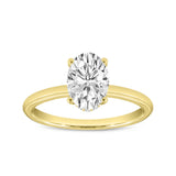 Anastasia 14K Yellow Gold Oval Cut Solitaire Hidden Halo Ring - 1.55 Ct