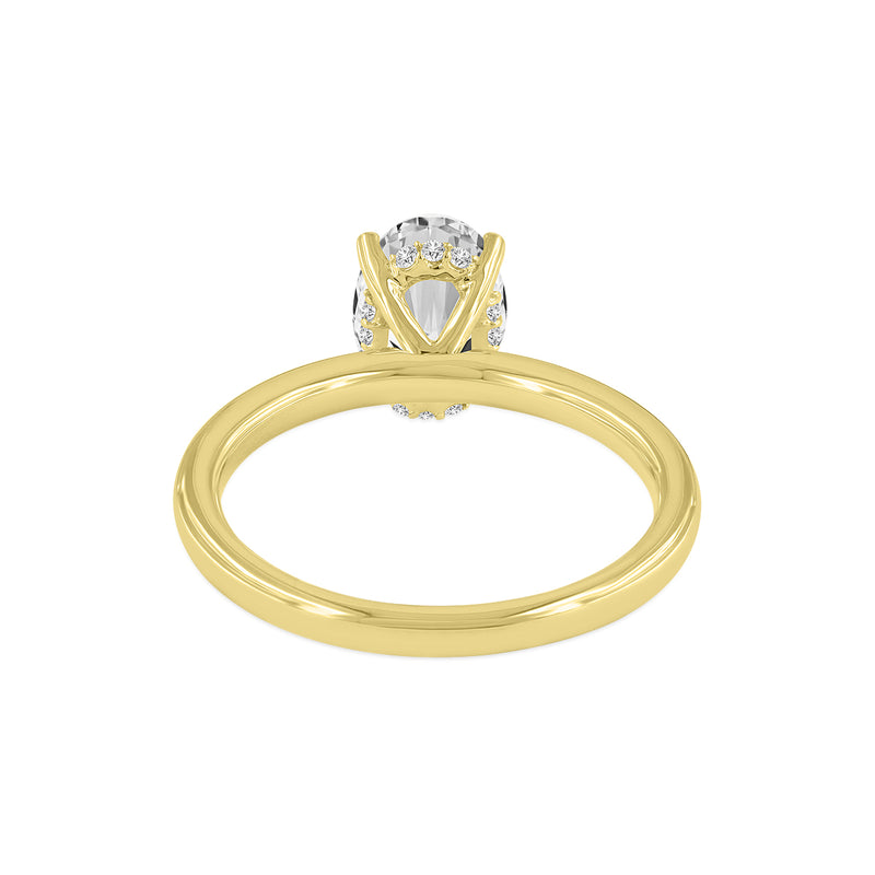 Anastasia 14K Yellow Gold Oval Cut Solitaire Hidden Halo Ring - 1.59 Ct