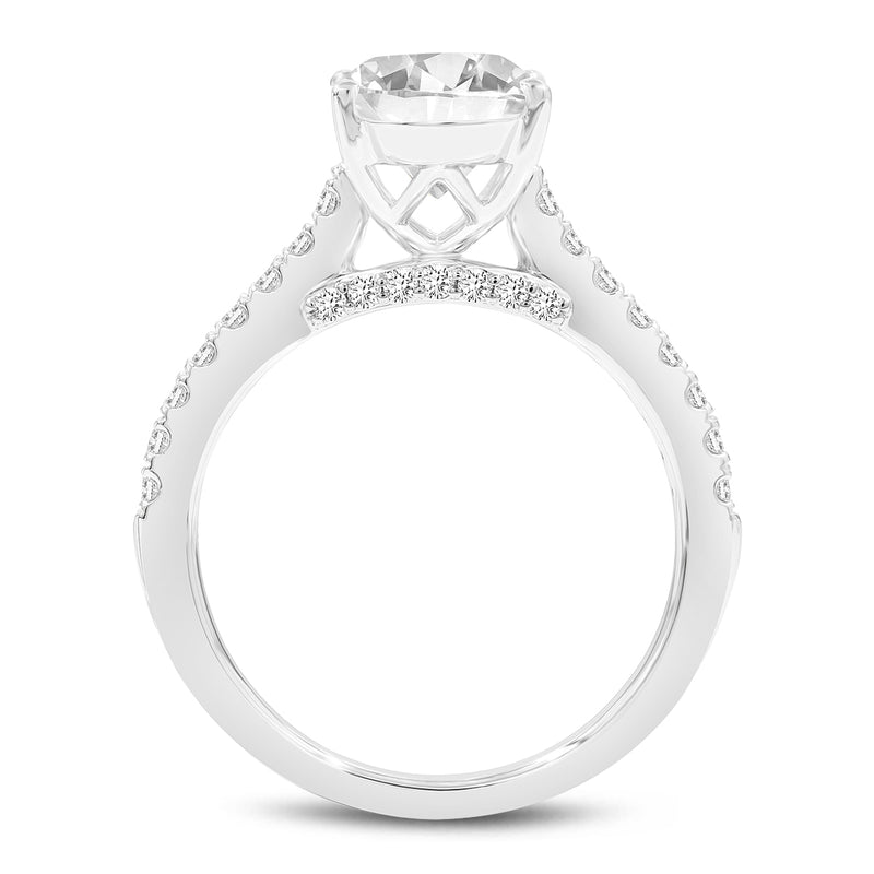 Certified Oval Cut Lab Grown Diamond (2.48 ctw) Ring in 14K White Gold
