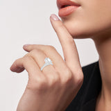 Tasia 14K White Gold Oval Lab Grown Diamond Engagement Ring - 3.4 Ct